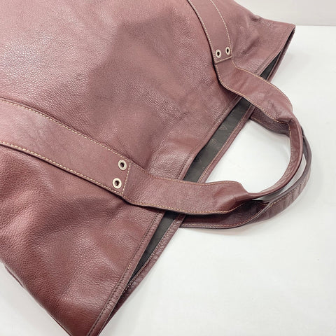 GUCCI plate Tote Bag leather wine-red WS32681