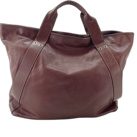GUCCI plate Tote Bag leather wine-red WS32681