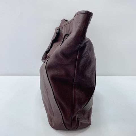 GUCCI plate Tote Bag leather wine-red WS32681
