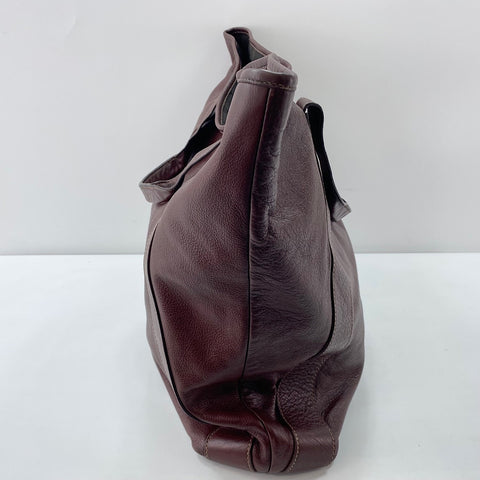 GUCCI plate Tote Bag leather wine-red WS32681