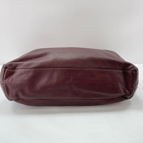 GUCCI plate Tote Bag leather wine-red WS32681