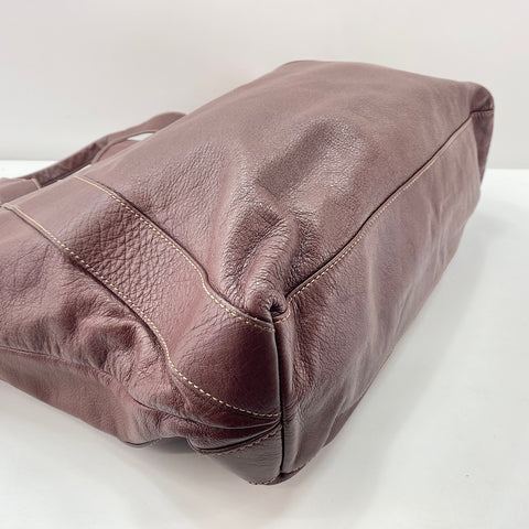 GUCCI plate Tote Bag leather wine-red WS32681