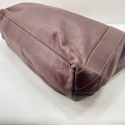 GUCCI plate Tote Bag leather wine-red WS32681