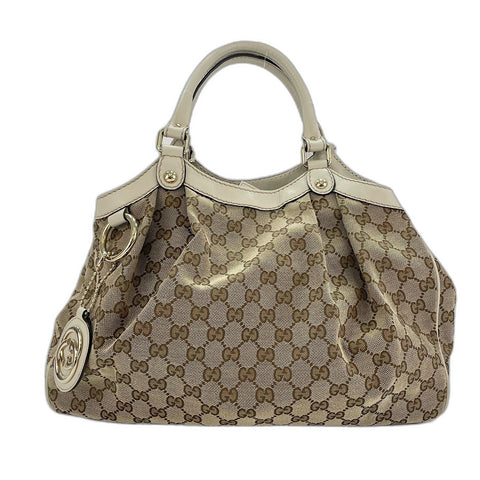 GUCCI Sukey Handbag canvas beige WS32683