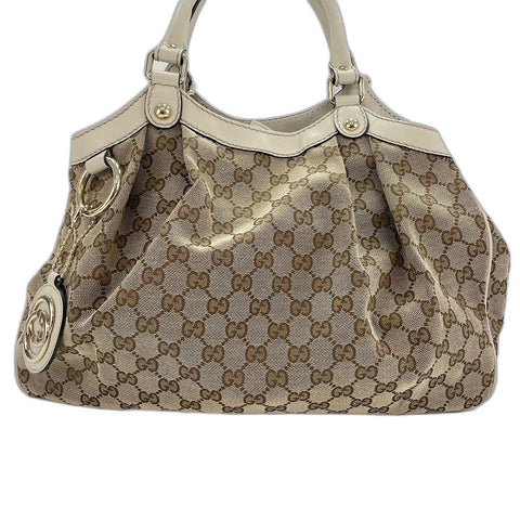 GUCCI Sukey Handbag canvas beige WS32683