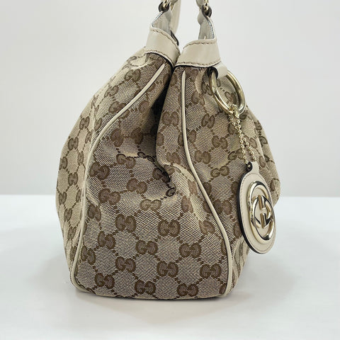 GUCCI Sukey Handbag canvas beige WS32683
