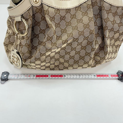 GUCCI Sukey Handbag canvas beige WS32683