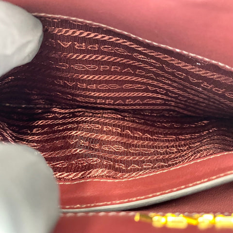 PRADA Shoulder Bag leather Red WS32692