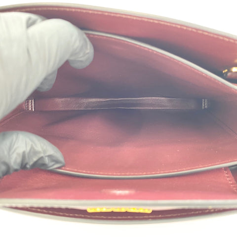 PRADA Shoulder Bag leather Red WS32692