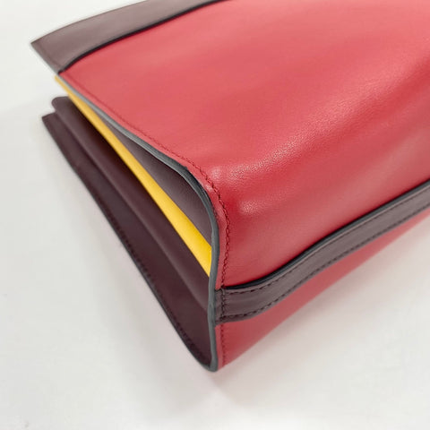 PRADA Shoulder Bag leather Red WS32692