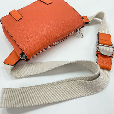 LOEWE Military Bum Bag Shoulder Bag leather Orange WS32696