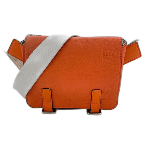 LOEWE Military Bum Bag Shoulder Bag leather Orange WS32696