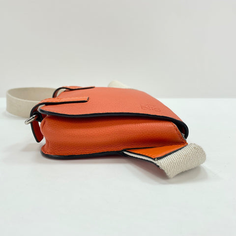 LOEWE Military Bum Bag Shoulder Bag leather Orange WS32696