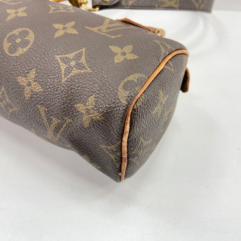 LOUIS VUITTON Mini speedy Handbag Brown WS32714