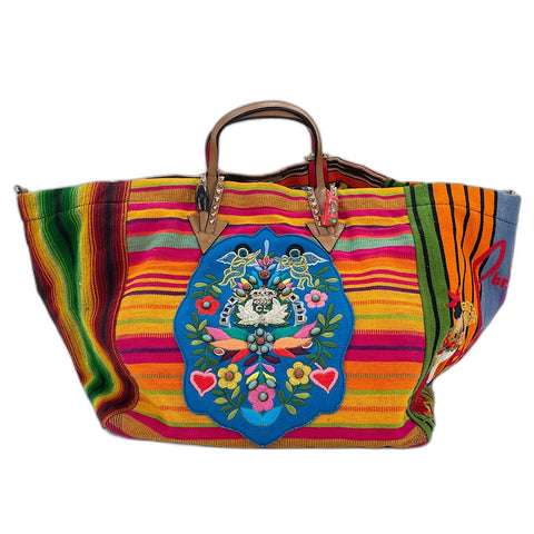 Christian Louboutin Canvas Mexicana Embroidery Tote Bag canvas multicolor WS32741