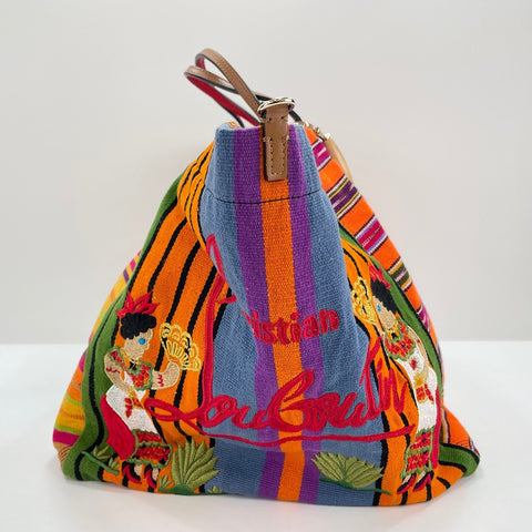 Christian Louboutin Canvas Mexicana Embroidery Tote Bag canvas multicolor WS32741