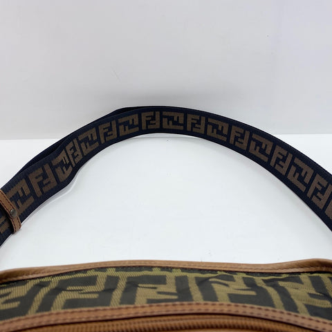 FENDI Zucca Shoulder Bag canvas Brown WS32747