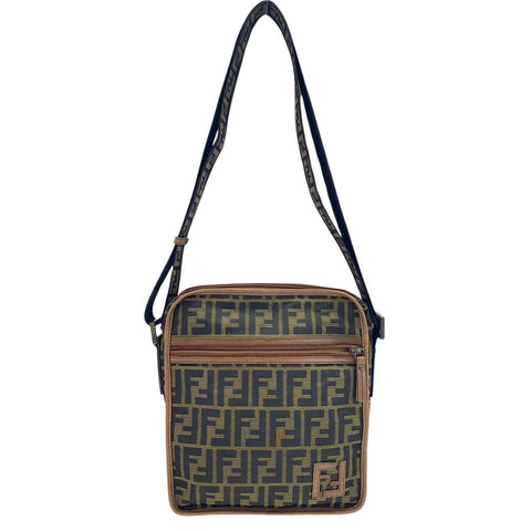 FENDI Zucca Shoulder Bag canvas Brown WS32747
