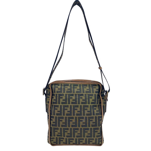 FENDI Zucca Shoulder Bag canvas Brown WS32747