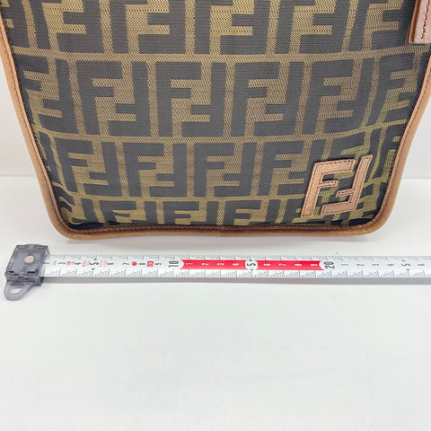 FENDI Zucca Shoulder Bag canvas Brown WS32747