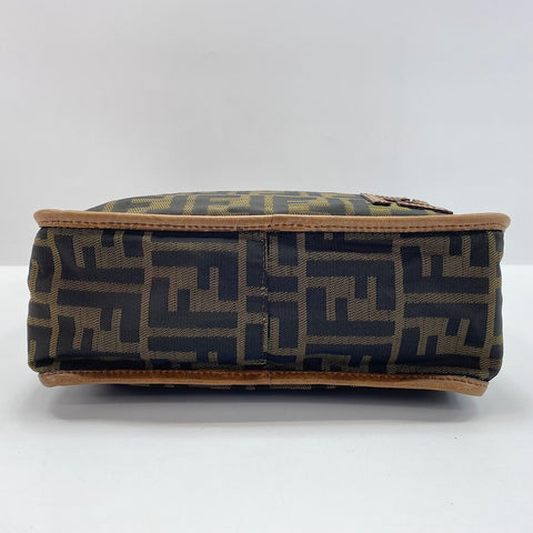 FENDI Zucca Shoulder Bag canvas Brown WS32747
