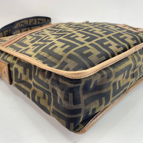 FENDI Zucca Shoulder Bag canvas Brown WS32747
