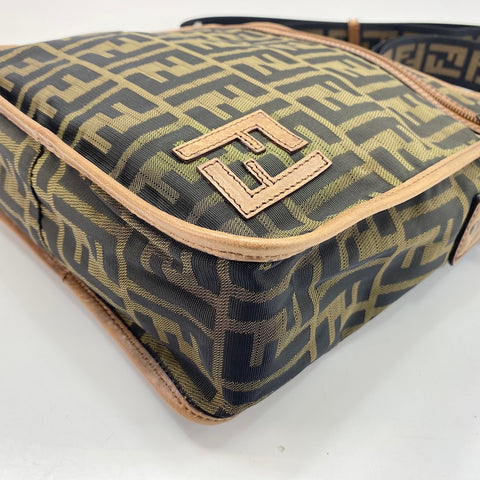 FENDI Zucca Shoulder Bag canvas Brown WS32747