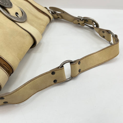 Christian Dior Gaucho Shoulder Bag leather beige WS32748
