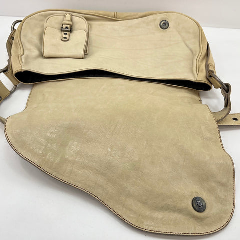 Christian Dior Gaucho Shoulder Bag leather beige WS32748