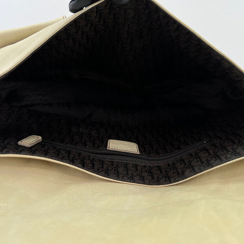 Christian Dior Gaucho Shoulder Bag leather beige WS32748