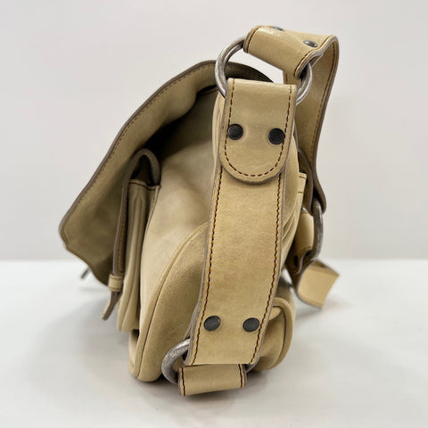 Christian Dior Gaucho Shoulder Bag leather beige WS32748