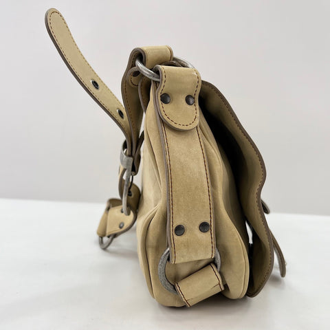 Christian Dior Gaucho Shoulder Bag leather beige WS32748