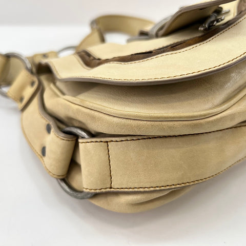 Christian Dior Gaucho Shoulder Bag leather beige WS32748