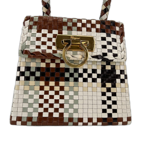 Salvatore Ferragamo Leather Gancini INTRECCIATO Handbag leather multicolor WS32749