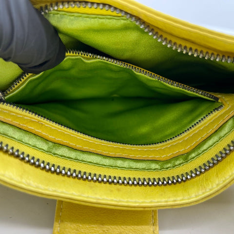 FENDI Mamma bucket Shoulder Bag leather yellow WS32750