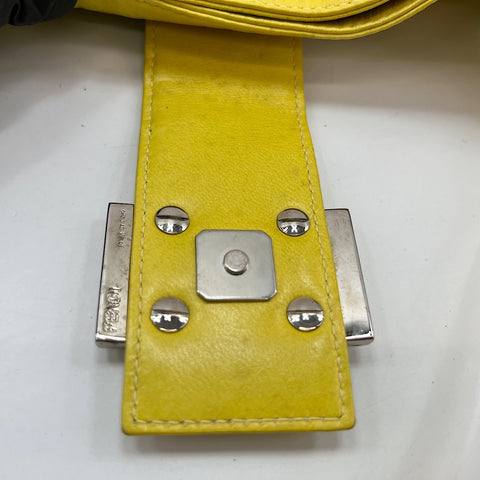 FENDI Mamma bucket Shoulder Bag leather yellow WS32750