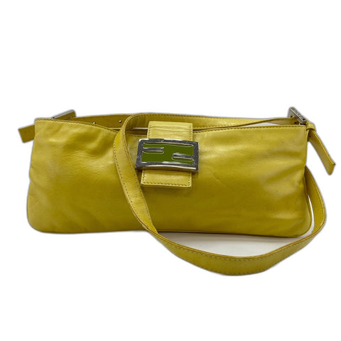 FENDI Mamma bucket Shoulder Bag leather yellow WS32750