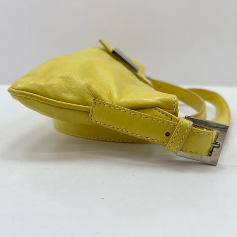 FENDI Mamma bucket Shoulder Bag leather yellow WS32750