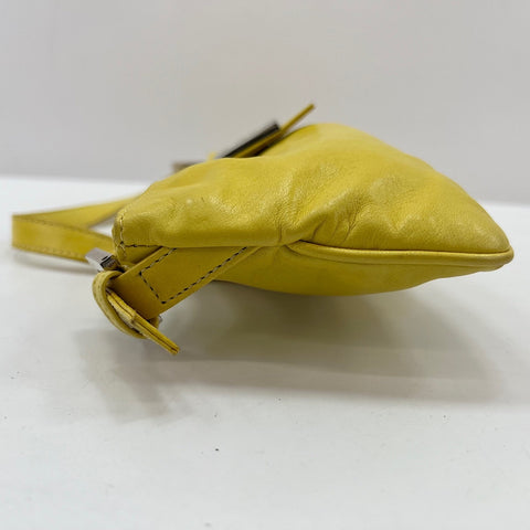 FENDI Mamma bucket Shoulder Bag leather yellow WS32750
