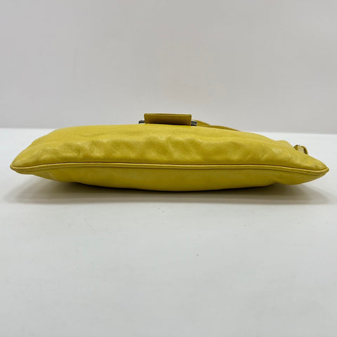 FENDI Mamma bucket Shoulder Bag leather yellow WS32750