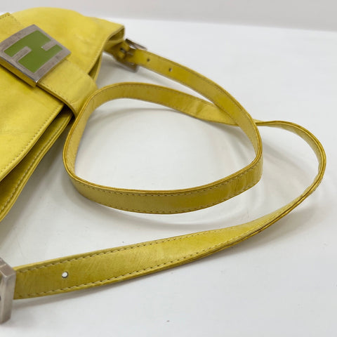 FENDI Mamma bucket Shoulder Bag leather yellow WS32750
