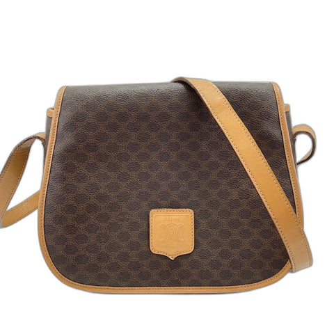 CELINE Shoulder Bag PVC Brown WS32751