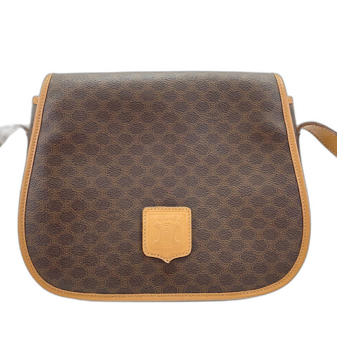 CELINE Shoulder Bag PVC Brown WS32751