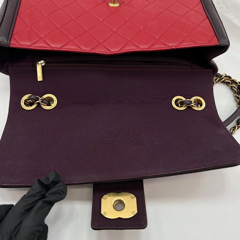 CHANEL Matelasse 30 Shoulder Bag lambskin Red WS32753