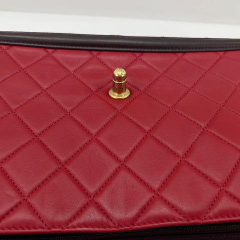 CHANEL Matrasse 30 Shoulder Bag lambskin Red WS32753