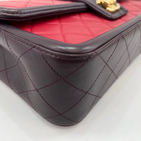 CHANEL Matelasse 30 Shoulder Bag lambskin Red WS32753