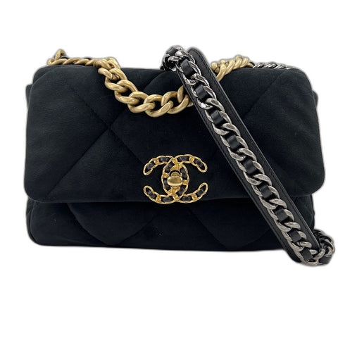 CHANEL Matelasse Shoulder Bag velvet black WS32754