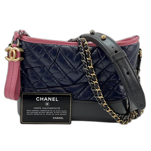CHANEL Gabriel Do Shoulder Bag leather Navy WS32755