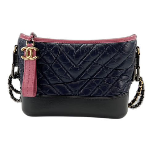 CHANEL Gabriel Do Shoulder Bag leather Navy WS32755
