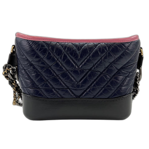 CHANEL Gabriel Do Shoulder Bag leather Navy WS32755